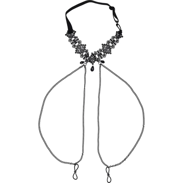 Sex & Mischief Lace Collar With Nipple Ties