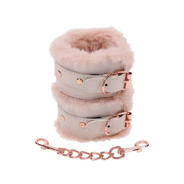 Sex & Mischief Peaches n Creme Fur Handcuffs by Sportsheets