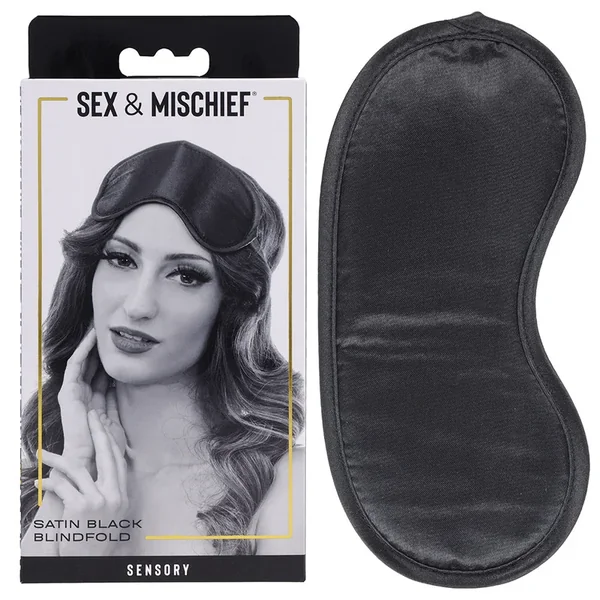 Sex & Mischief Satin Blindfold Black-(ss10001)