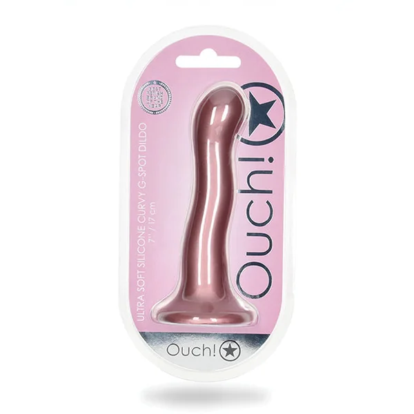 Shots Ouch 7" Curvy G-spot Dildo - Rose Gold