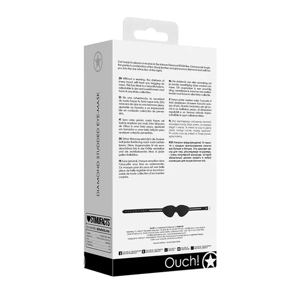 Shots Ouch Diamond Studded Eye Mask – Black