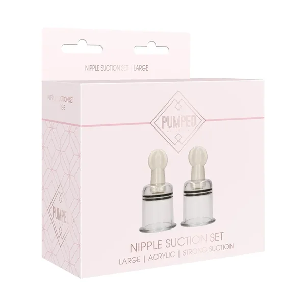 Shots Pumped Nipple Suction Set – Large Clear