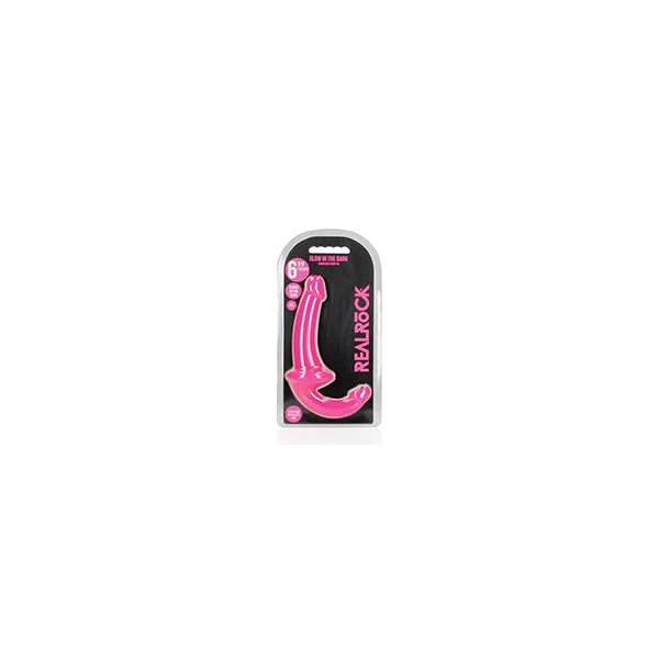 Shots Realrock 6" Strapless Strap On Glow In The Dark - Neon Pink