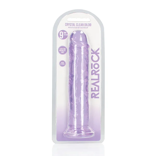 Shots Realrock Crystal Clear 9" Straight Dildo W/suction Cup - Purple