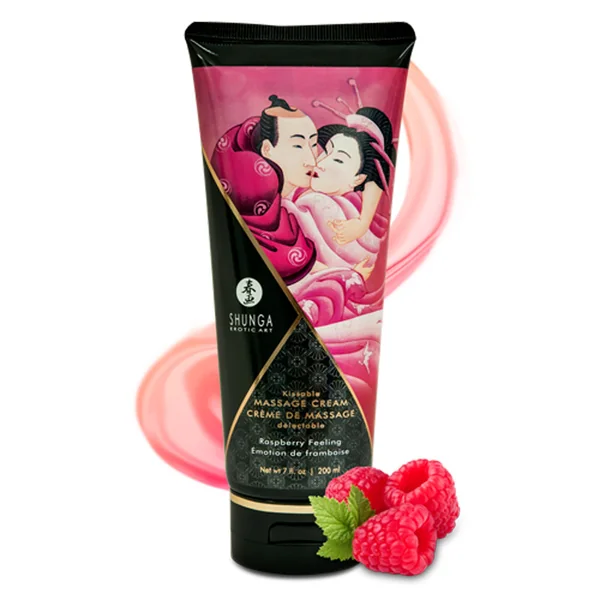 Shunga – Kissable Massage Cream 7oz – Raspberry Feeling