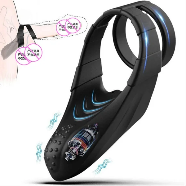 Silicone Cock Ring on Penis Vibrator Sex Men Dick Delayed Ejaculation Adults Toys for Couples Clitoral Erotic Male Masturbator
