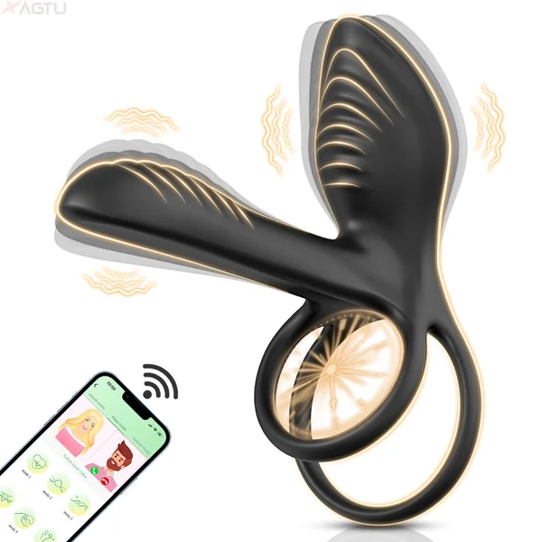 Silicone Cock Ring with Vibrator and Remote Control for Couples