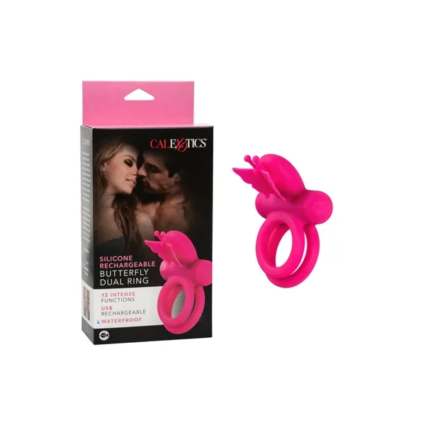 Silicone Rechargeable Butterfly Dual Ring