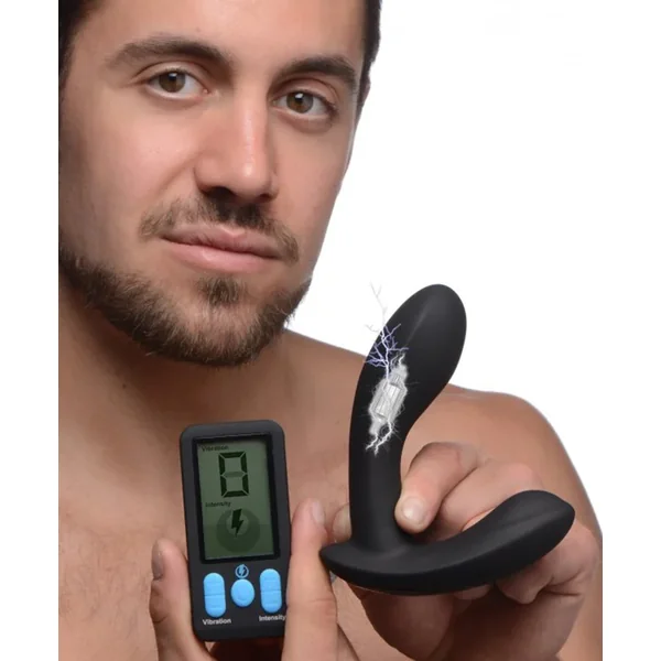 Silicone Zeus Vibe and E-stim P-spot Stimulator Rechargeable Prostate Massager