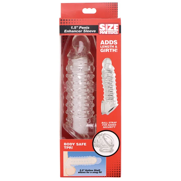 Size Matters 1.5 Inch Penis Enhancer Sleeve - Clear