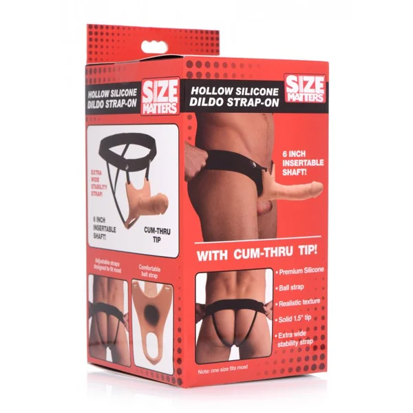 SIZE MATTERS SILICONE DILDO STRAP-ON FLESH