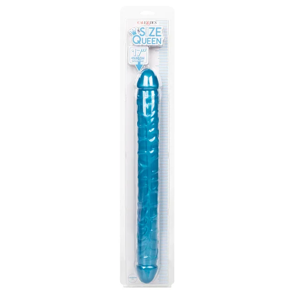 Size Queen Double Dildo - Blue 17"