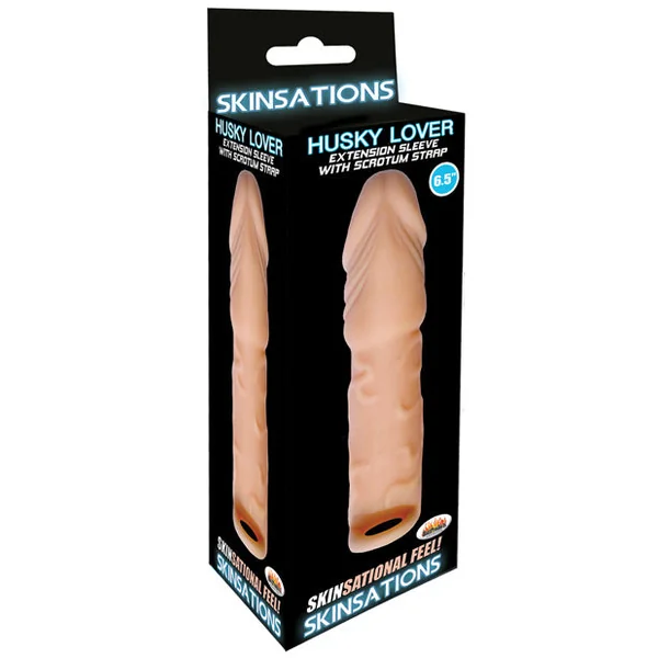 Skinsations Husky Lover 6.5" Extension Sleeve W-scrotum Strap