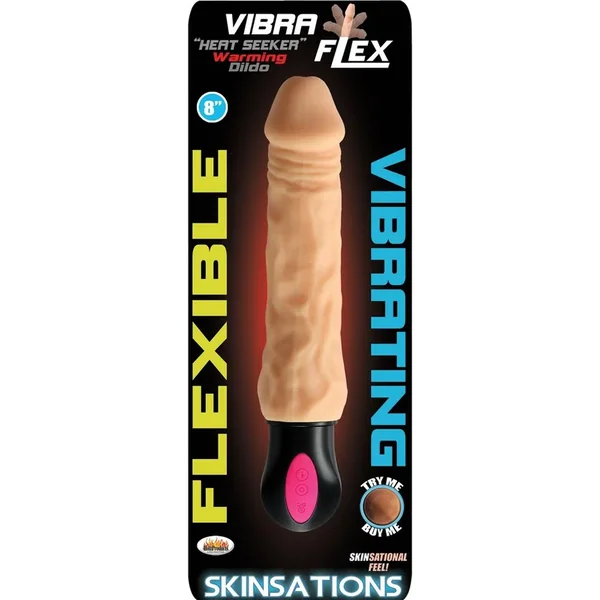 Skinsations Vibra Flex Heat Seeker Warming Dildo 8in