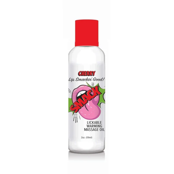 Smack Warming and Lickable Massage Oil - Cherry 2 Oz