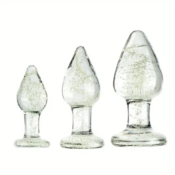 Smooth Solid Luminous Glass Anal Plug Adult Sex Toy For Female