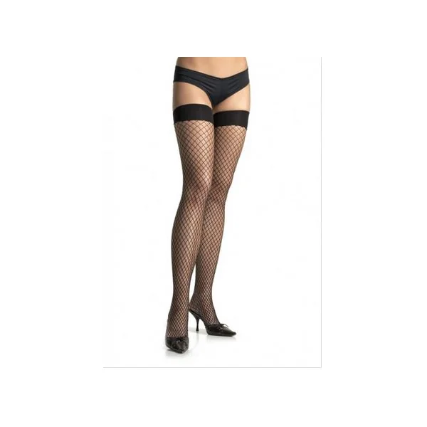 Spandex Industrial Net Thigh Highs - Black