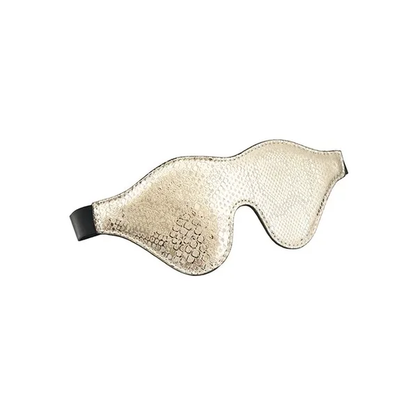 Spartacus Blindfold w/Leather – White Snakeskin Micro Fiber