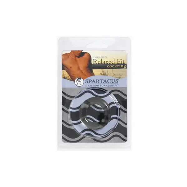 Spartacus Relaxed Fit Elastomer Cock Ring, Black