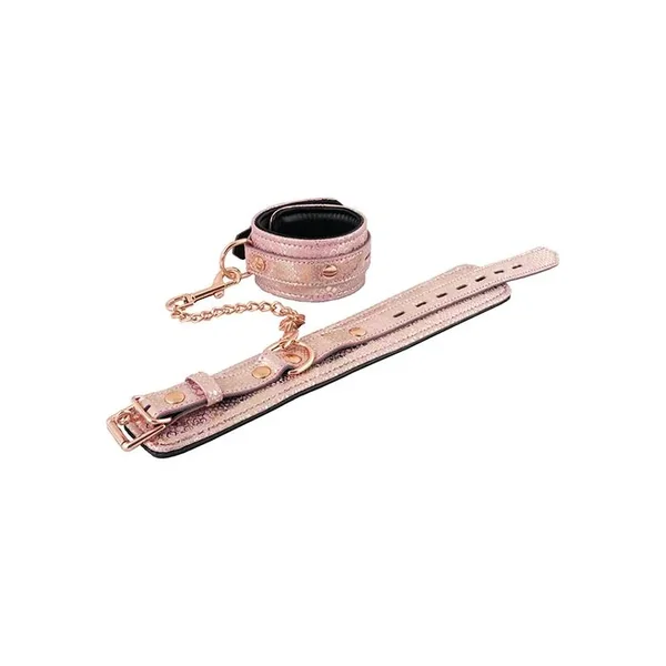 Spartacus Wrist Restraints w/Leather Lining – Pink Snakeskin Micro Fiber