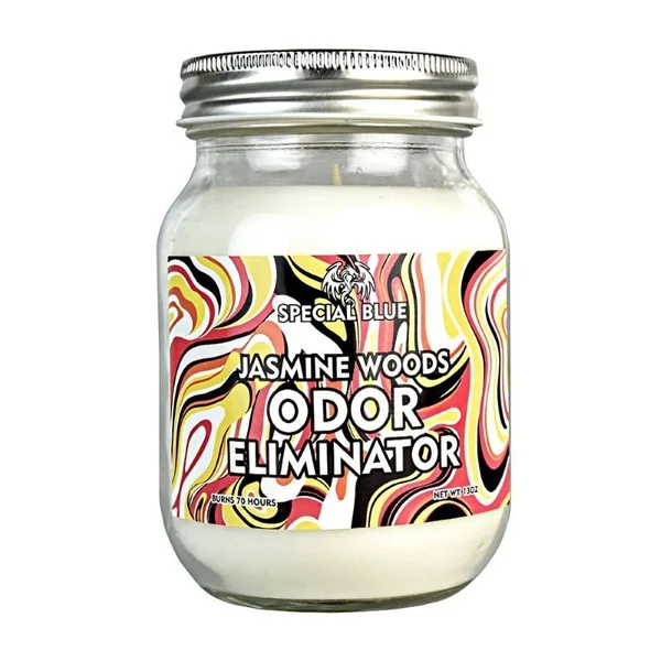 Special Blue Candle Jasmine Wood