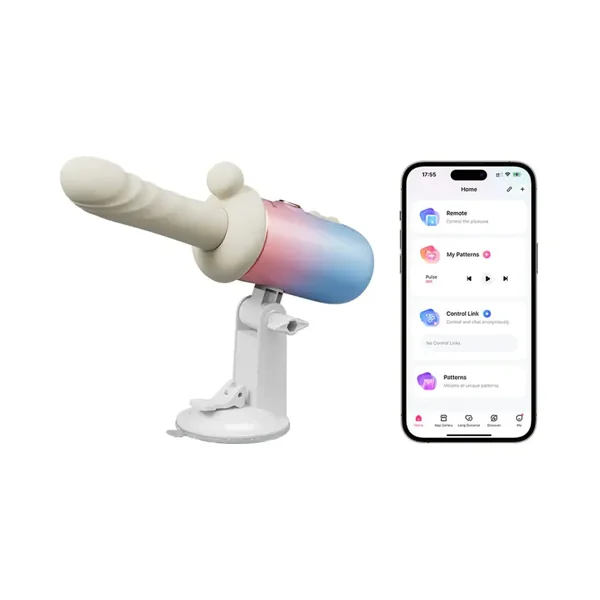 Spinel App-Controlled, Multi-Attachment Thrusting, Vibrating & Heating Dildo Machine