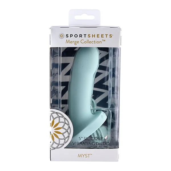 Sportsheets Myst 5" Vibrating Silicone Dildo - Blue