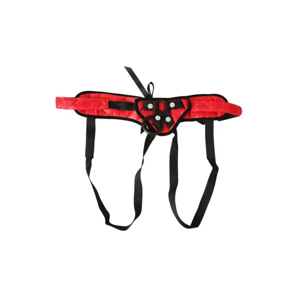 Sportsheets Sunset Lace Corsette Adjustable Strap-On Harness, Red