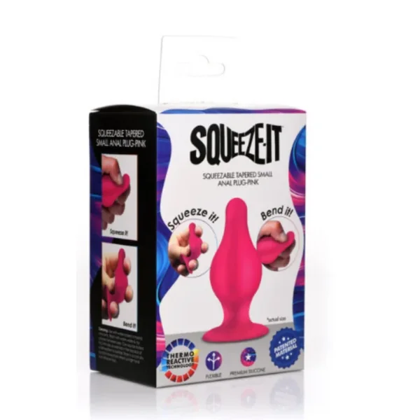 Squeeze-it Tapered “Small” Anal Plug -Pink