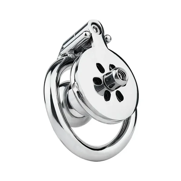 Stainless Steel Flat-Plate Hex Lock Chastity Cage With Removable Metal Urinal