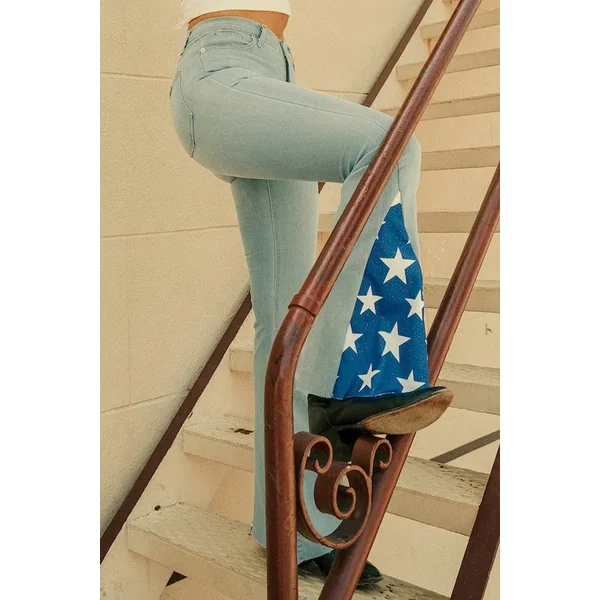 Star Bell Bottom Jean in Light Wash