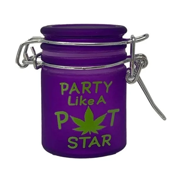 Stash Jar Mini Purple Frosted/Party Like A Pot Star