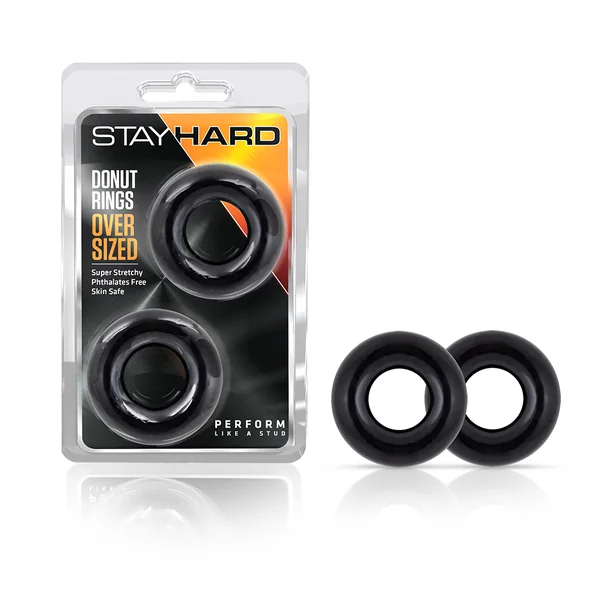 STAY HARD DONUT RINGS OVERSIZED BLACK