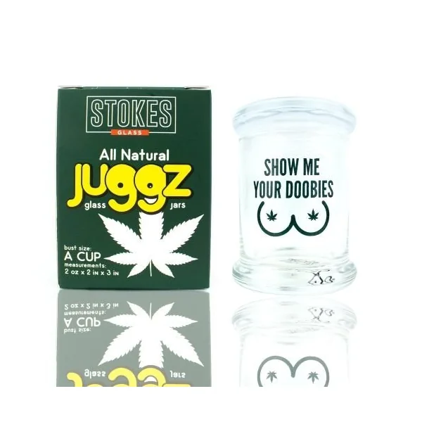 Stokes Juggz Glass Jars B Cup 6oz Show Me Your Doobies