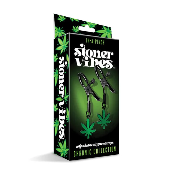Stoner Vibes Glow in the Dark Adjustable Nipple Clamps