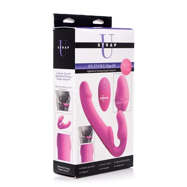 Strap U 10X Evoke Ergo-Fit Inflatable & Vibrating Strapless Strap-On