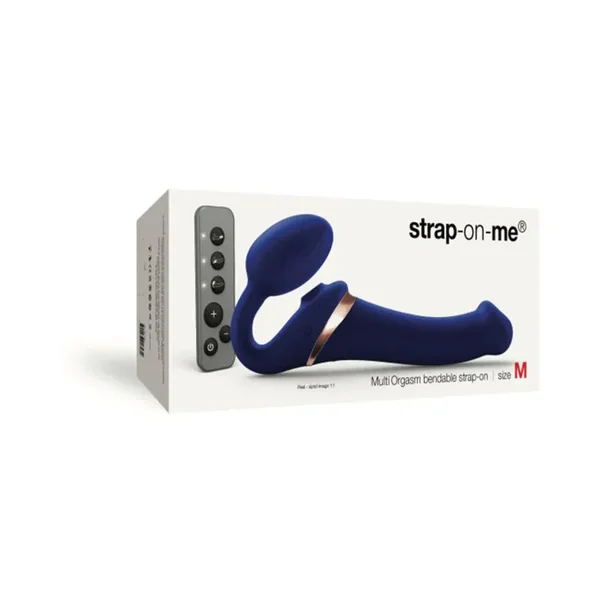 Strap-On-Me Multi-Orgasm Medium Bendable Strap-On – Blue