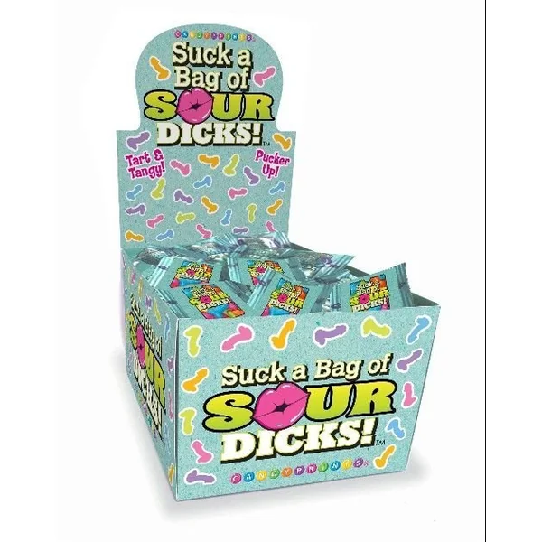 Suck A Bag Of Sour Dicks Candy Display 100ct