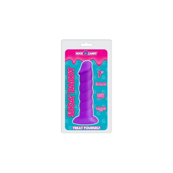 Suga-Daddy 7 Inch Silicone Dildo, Purple