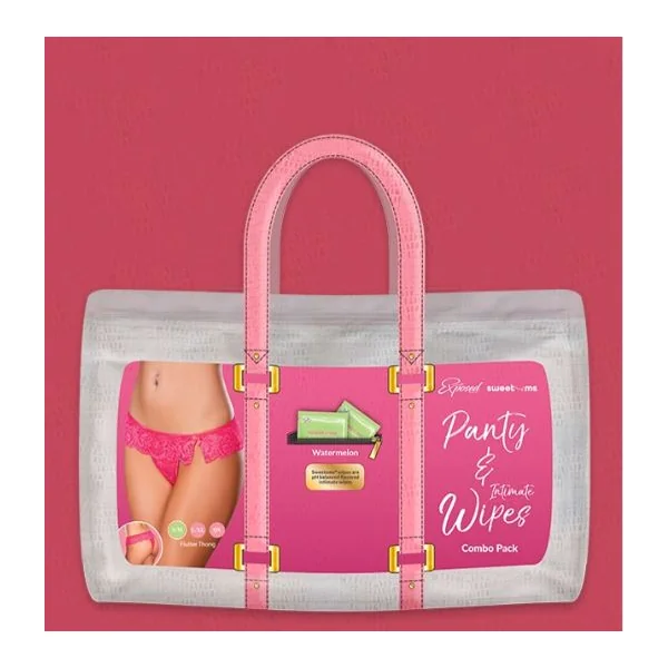 SWEETUMS FLUTTER THONG W/ WIPES WATERMELON L/XL