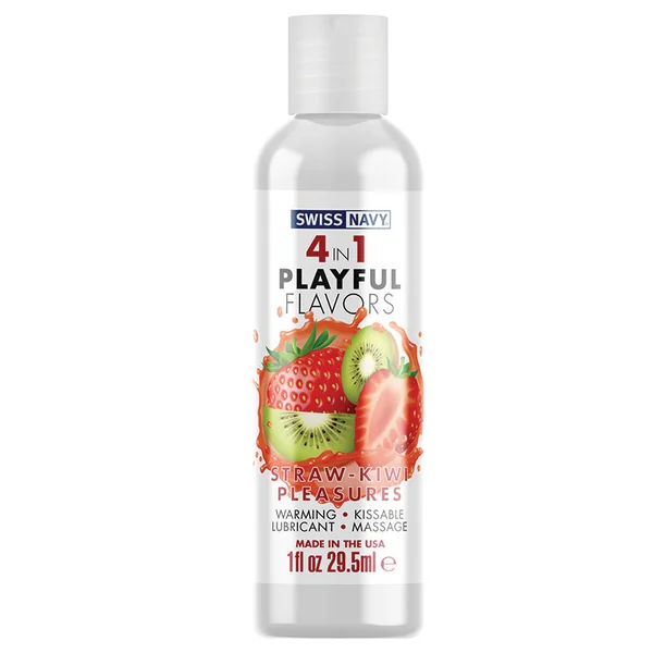 Swiss Navy 4 In 1 Playful Flavors - Strawberry/Kiwi Pleasure 1oz