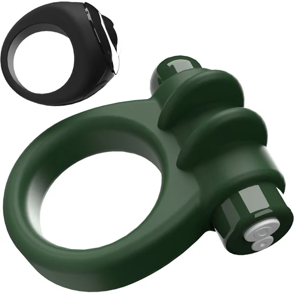 Switch Rechargeable Vibrating Silicone Cock Ring With Remote By Screaming O - Green