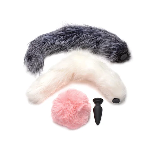 Tailz Snap-On! Silicone Anal Plug With 3 Interchangeable Tails