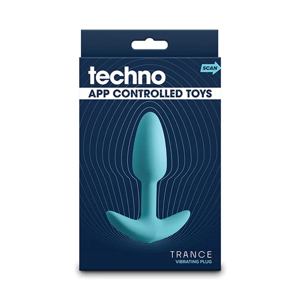 Techno Trance App Controlled Vibrating Anal Plug w/Remote - Blue