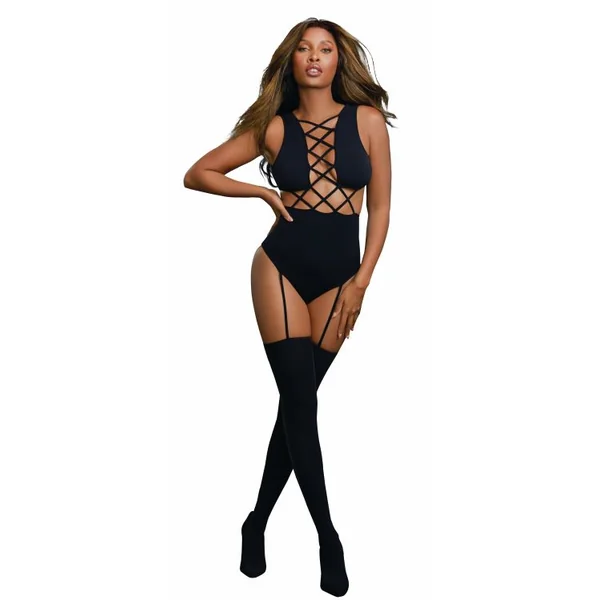 TEDDY BODYSTOCKING BLACK O/S