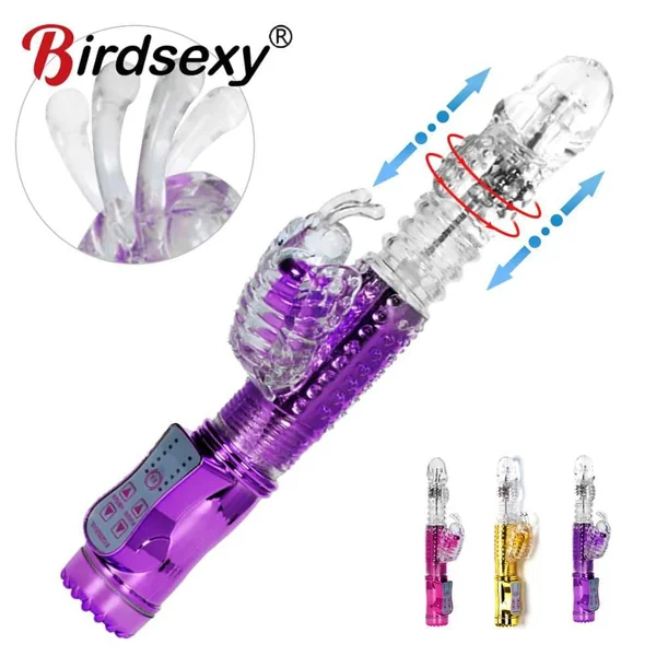Telescopic G-Spot Rabbit Vibrator – Clit & Vaginal Massager