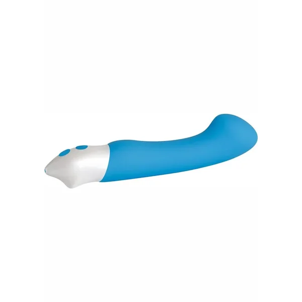 Tempest G Rechargeable Smooth Silicone G-Spot Vibrator – Blue and White