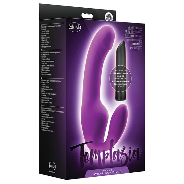 Temptasia Cyrus Purple 8.5-Inch Long Rechargeable Vibrating Dildo