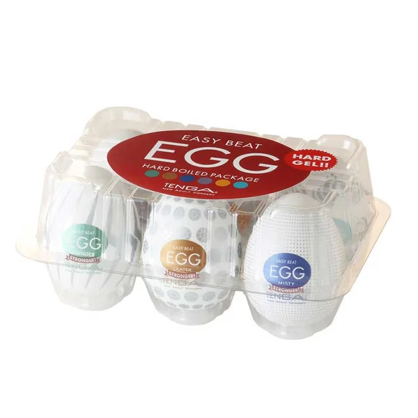 Tenga Hard Boiled Easy Beat Egg 6 Pack Masturbator Set | Disposable Stroker Sleeves