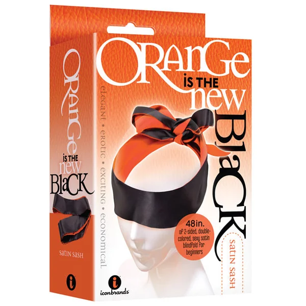 The 9's Orange Is The New Black Satin Sash Reversible Blindfold